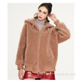 2021 Customization Winter Women Zipper Sherpa Hoodie